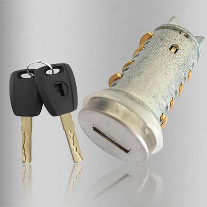 Door Lock Cylinder w/ 2 Keys for Fiat Doblo, Punto, Panda, 500