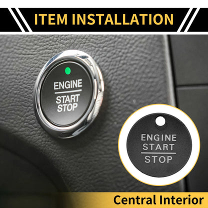 Engine Start Stop Button Switch Knob Cover for Ford F-150 (2016-2021) Black