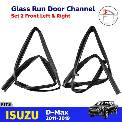 Glass Run Door Channel Rubber Front LH+RH Fits Isuzu D-Max 4D Pickup 2011-19