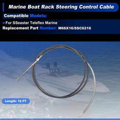 Steering Control Cable 16 ft for Marine Boat Rack