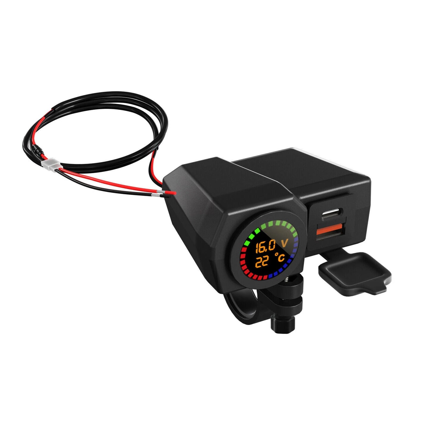 Volt Meter Phone Charge Mount for Motorcycle