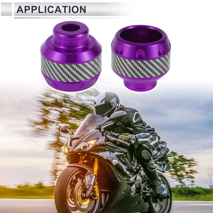 14mm Aluminum Alloy Carbon Fiber Motorcycle Slider Frame 2 x Purple for Make Model