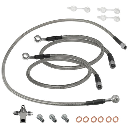 3x Stainless Braided Brake Lines for Arctic Cat DVX 400 (2004–2004)