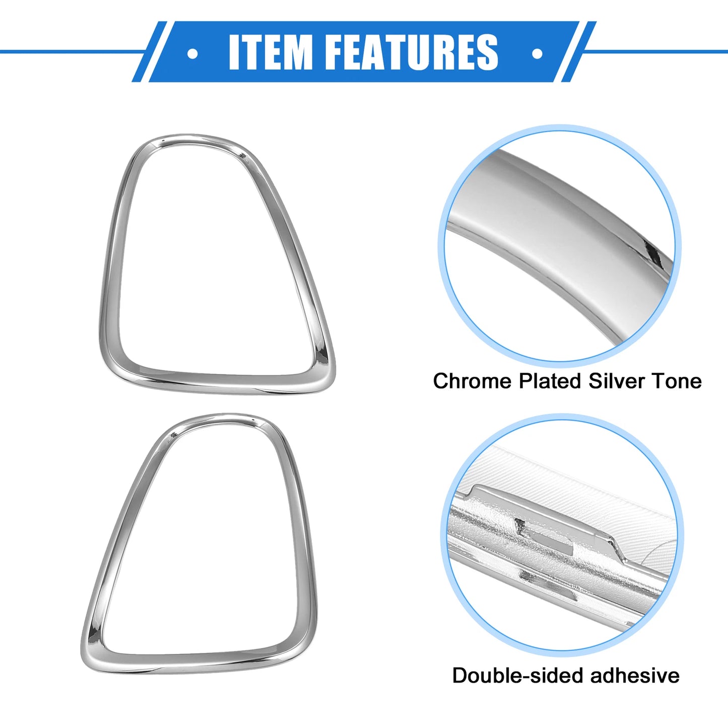Pair Taillight Trim Rings for Mini Cooper R58 Coupe (2011-2015) Silver Tone