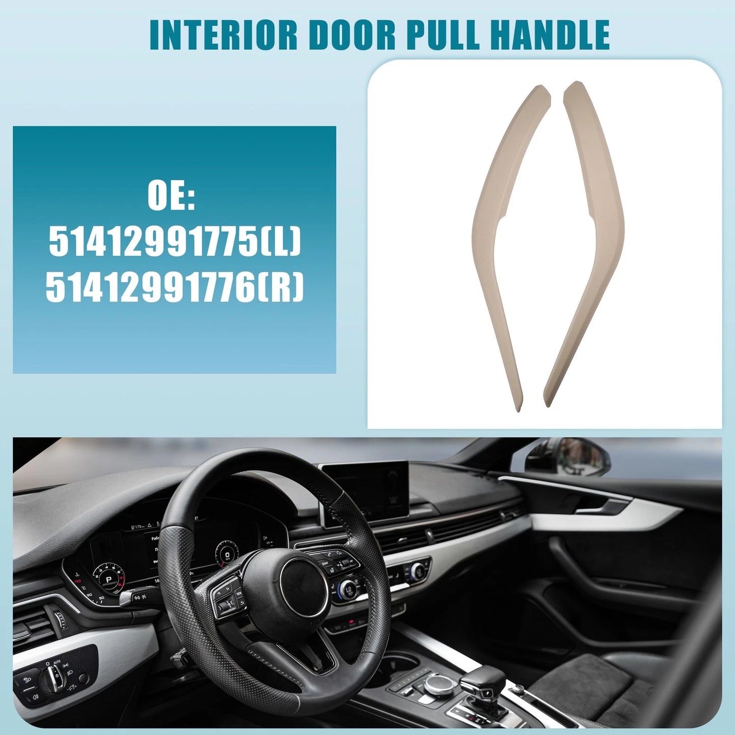Beige Interior Door Pull Handle Cover for BMW X1 (2013-2015) - 1 x Cover