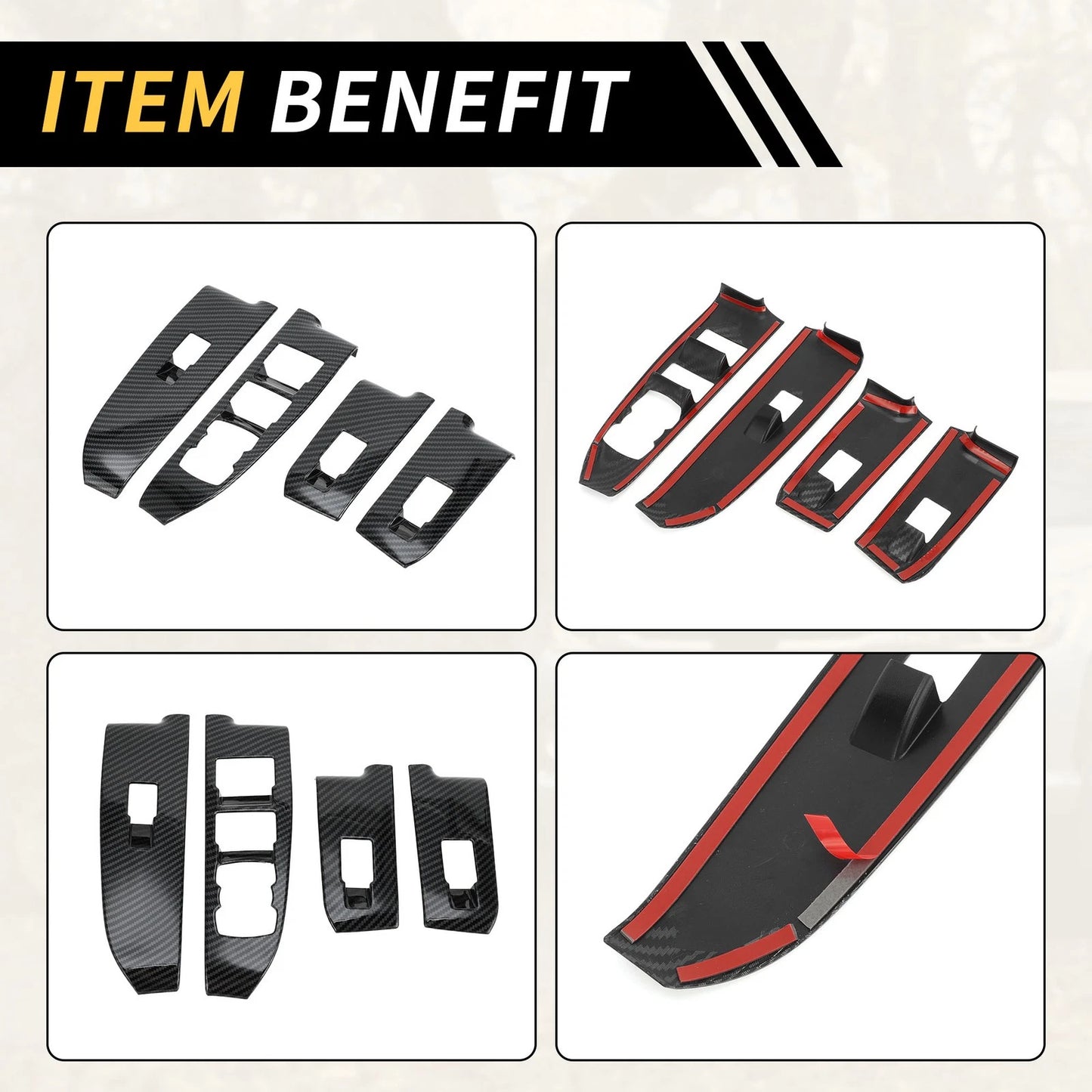 Carbon Fiber Front Door Window Switch Panel Set for Ford Maverick (2022-2024)