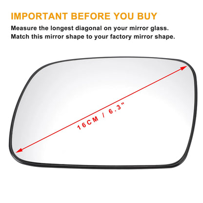 Left Side Heated White Mirror Glass for Peugeot 307 (2001-2009)