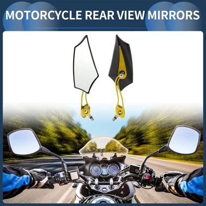 M8/M10 Black Gold Tone Rear View Mirrors for Motorcycle
