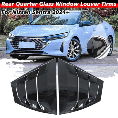 Gloss Black Rear Louver Vent Shutter Cover Trim for Nissan Sentra (2024–2024)