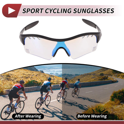 Set Motorcycle Riding Goggles Light Blue Lens Black Frame PC TPU
