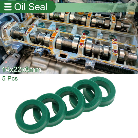 Oil Seal 14x22x6mm TPU Rotary Shaft Seal 5 Pcs for Make Model