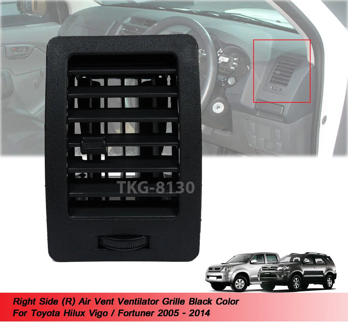 Right Side Air Vent Trim for Toyota Hilux Fortuner (2005-2014)