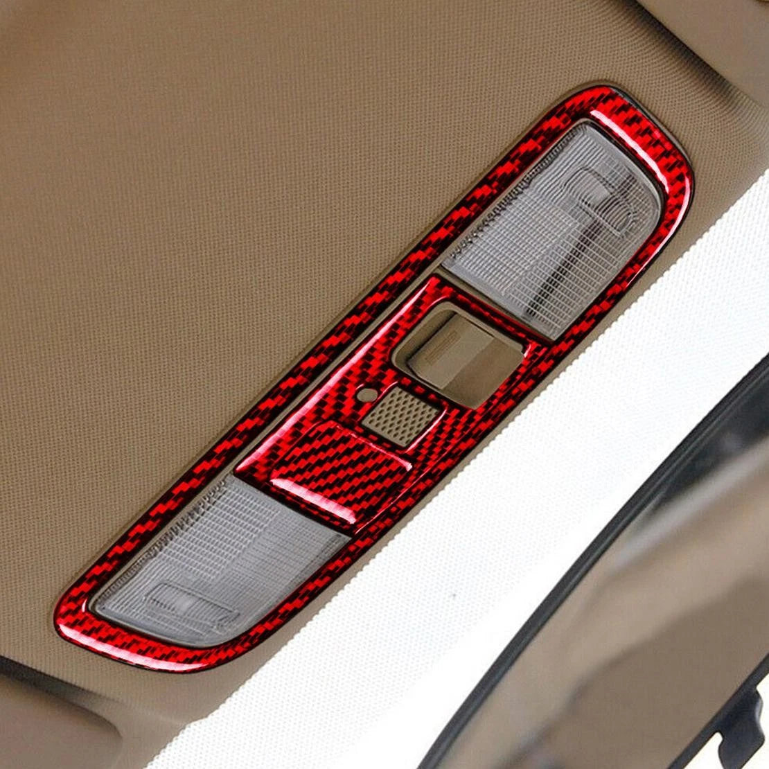 Red Carbon Fiber Reading Light Lamp Panel Cover Trim for Honda Civic