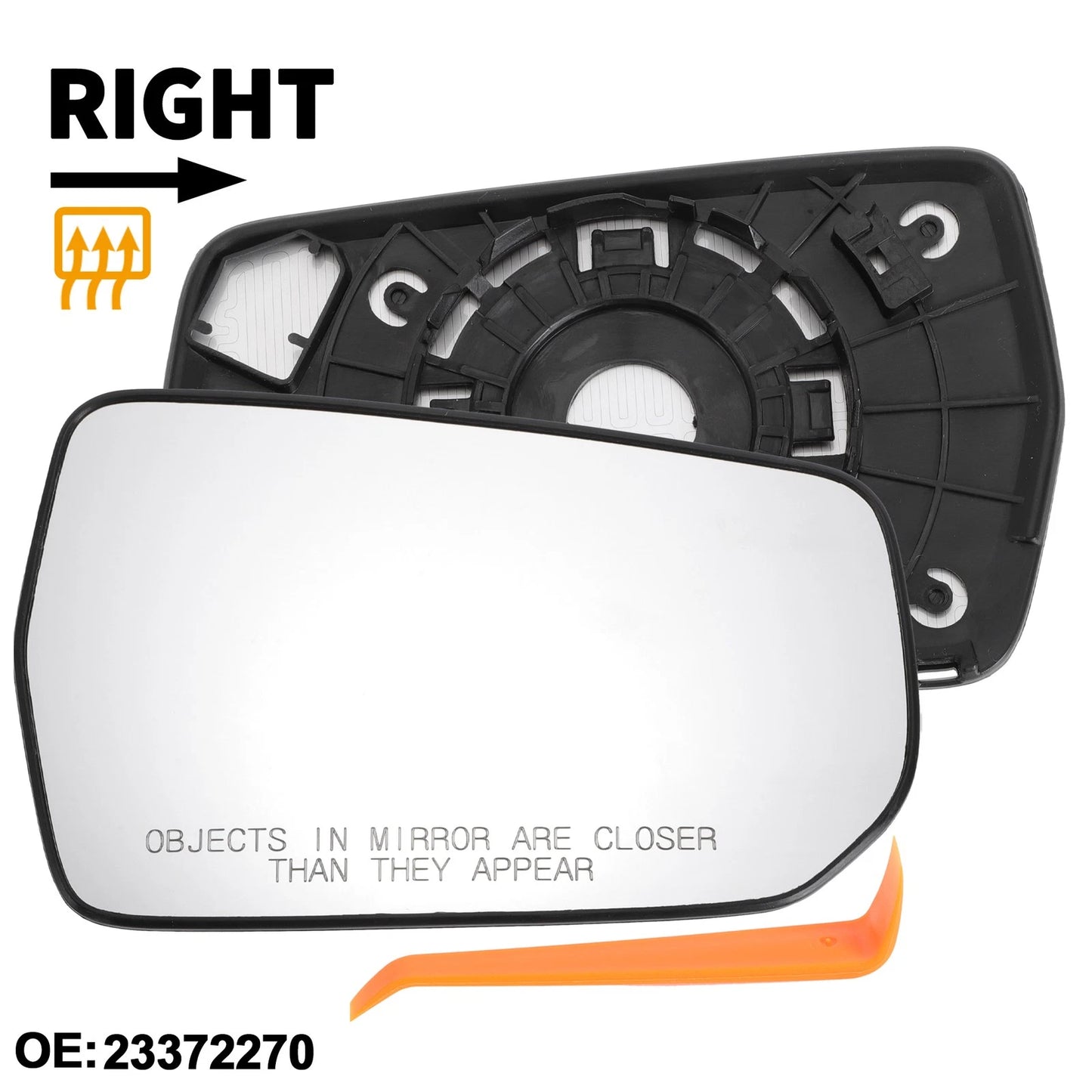 Heated Right Side Mirror Glass Replacement for Chevrolet Malibu (2016-2021)