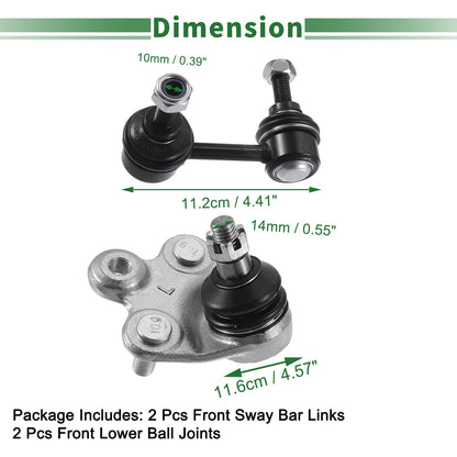 4pcs Front Suspension Kit Sway Bar Links Ball Joints for Honda Civic (2006-2011)