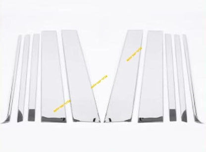 10PCS Chrome Steel Window Center Pillar Cover Trim for Benz GLS-Class (2020–2025)