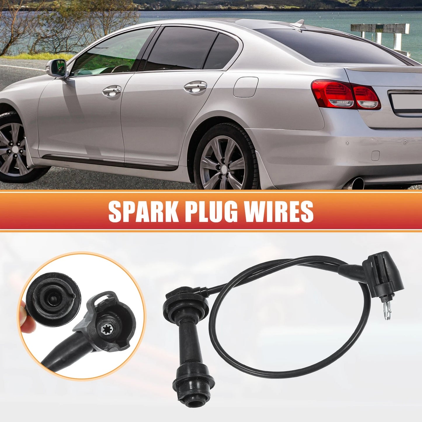 7 x Spark Plug Wire Ignition Coil Cable for Toyota Supra (1993–1996)