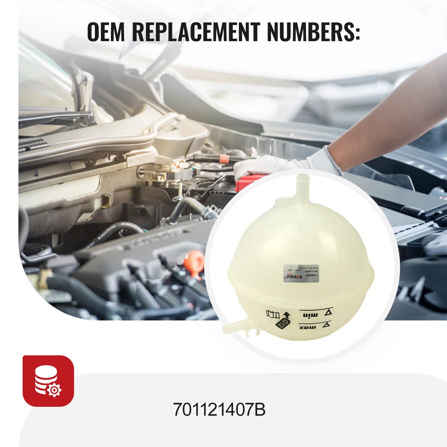 Coolant Expansion Tank for VW T4 Transporter Caravelle Bus Van (1990-2003)