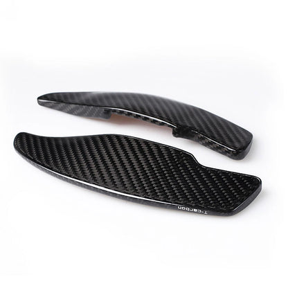 2 x Black Carbon Fiber Shift Paddle Extensions for BMW 5 Series (2011-2017)