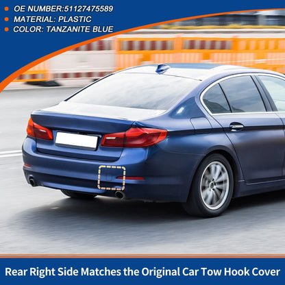 Rear Tow Hook Cover for BMW 530i 540i Tanzanite Blue