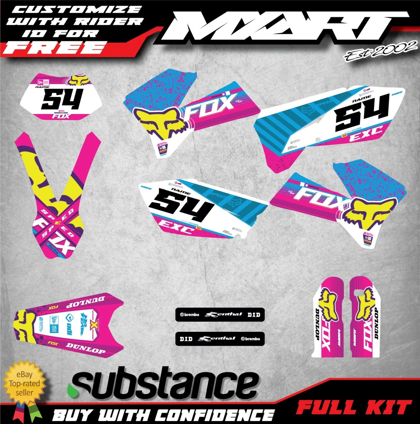 Custom Graphics Kit Stickers for KTM EXC 2005-2007