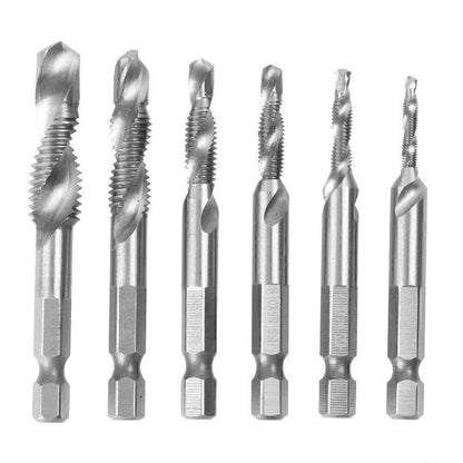 6pc HSS Drill Tap Set M3-M10 for Metric Countersink & Deburr Tools