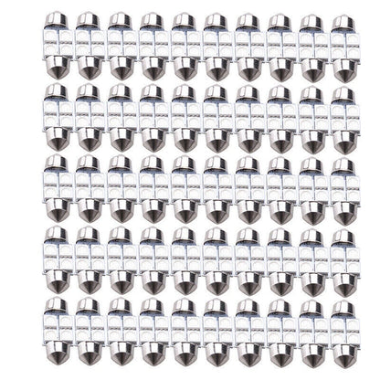 31mm 50pc Festoon 4 SMD 5050 LED Dome Map License Plate Bulbs for Universal