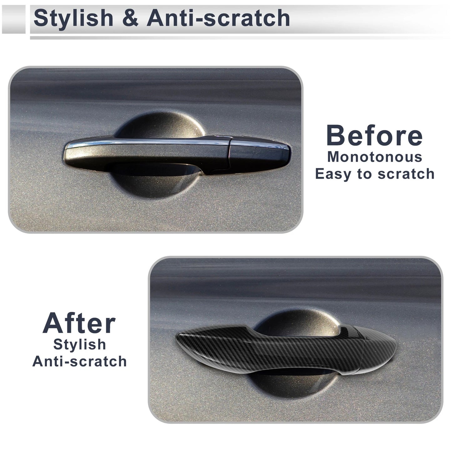 Door Handle Cover Trim for Toyota Corolla (2014-2019) - Carbon Fiber Black