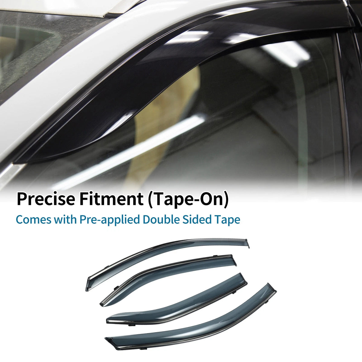 Window Deflectors 1 Set for Toyota Camry (2007-2011) Side Vent Visors Black