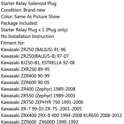 Starter Relay Solenoid Switch for Kawasaki ZR250 ZXR 400/600 VN750 (1990-2006)