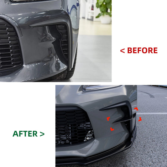 2 x Gloss Black Front Bumper Side Air Vent Trims for Toyota GR86 (2022-2025)