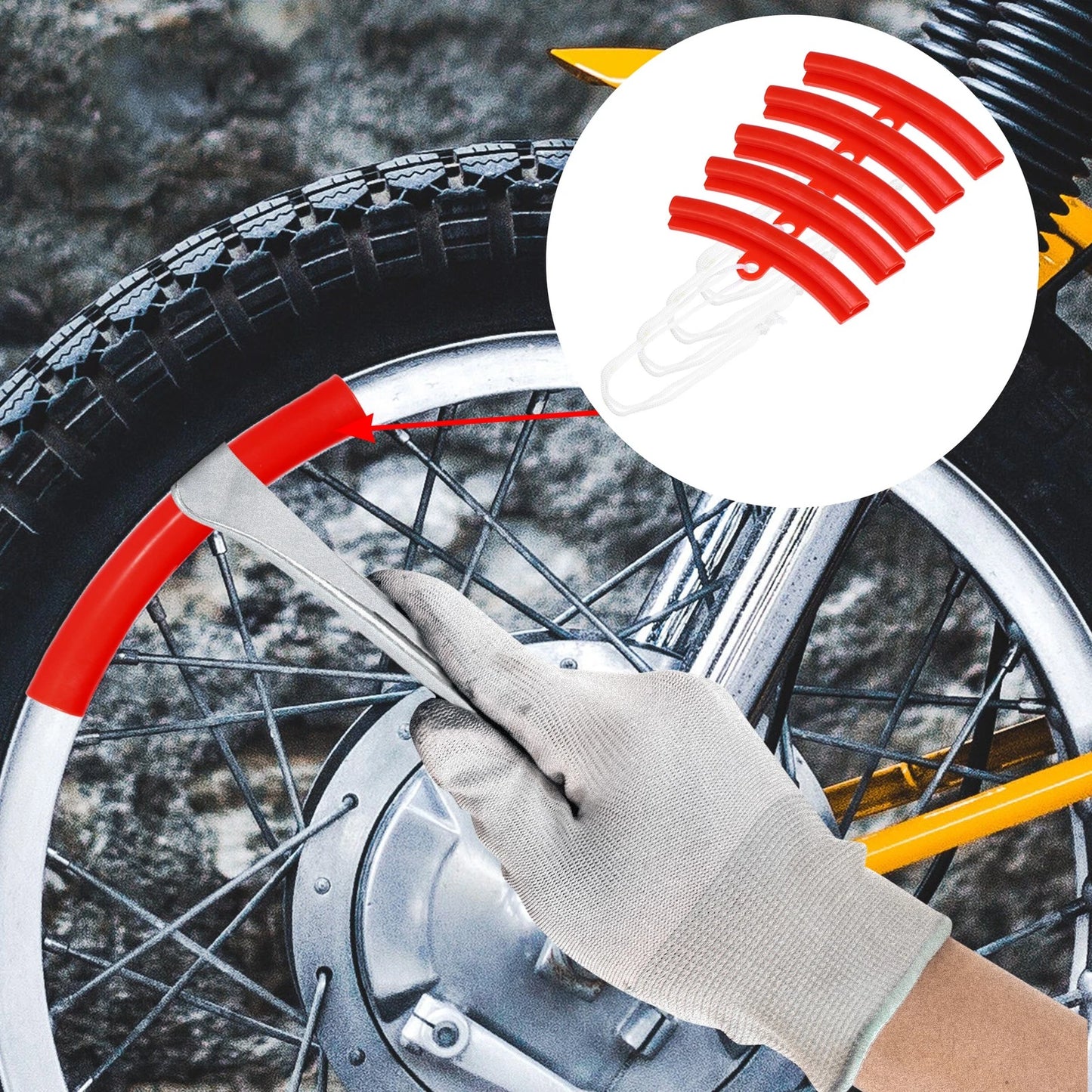 6 x Wheel Protector Tire Rim Edge Savers Tyre 15cm for Motorcycle Car