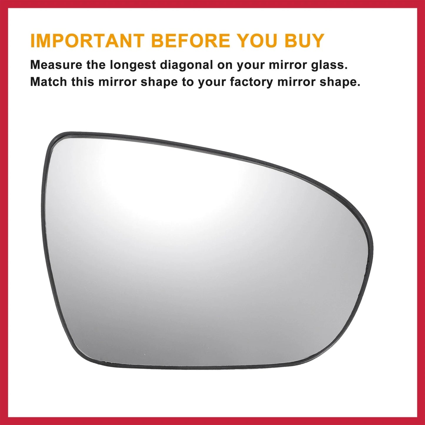 Heated Right Side Mirror Glass w/ Backing Plate for Kia Optima (2011-2015)