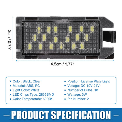 White LED License Plate Lights for Jeep Grand Cherokee (2017-2021)