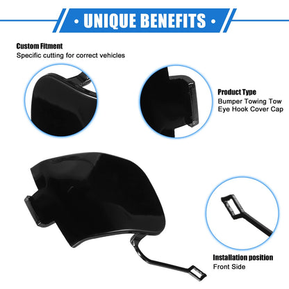 Black Front Bumper Tow Hook Covers for Mini Cooper (2014-2018)