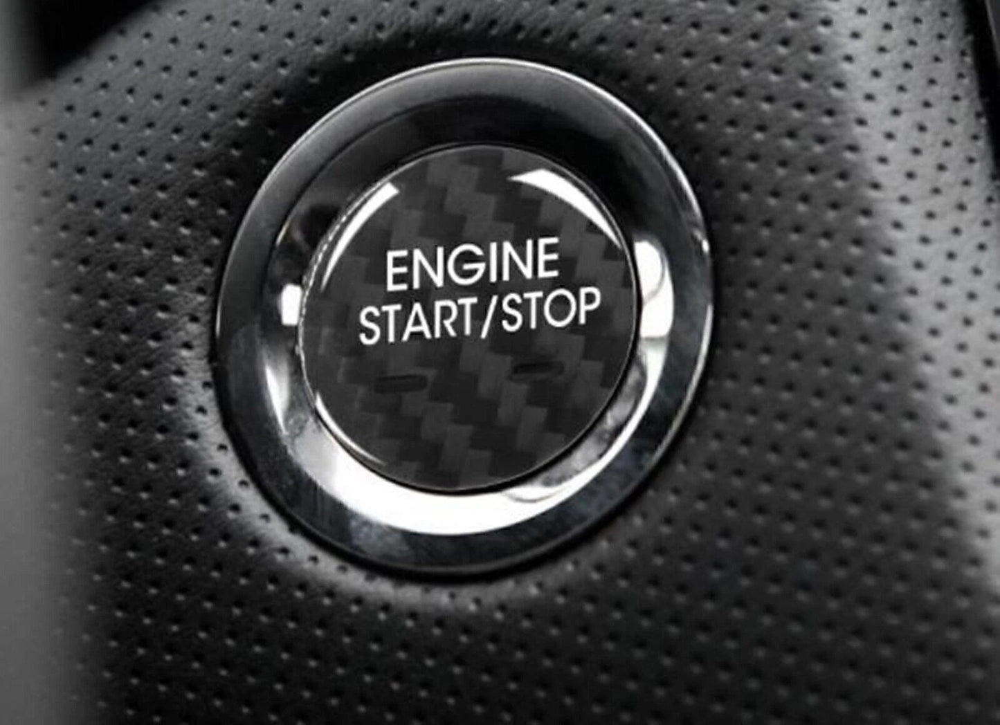 1x Carbon Fiber Engine Start Stop Button Cover for Cadillac XTS CT6 XT5 (2013-2020)