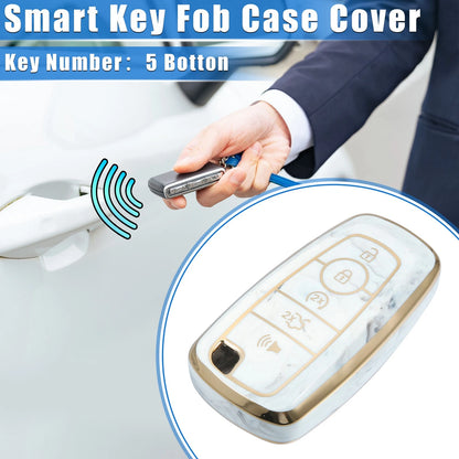 Key Fob Cover 5 Button for Ford Smart Key (Compatible) - Gray