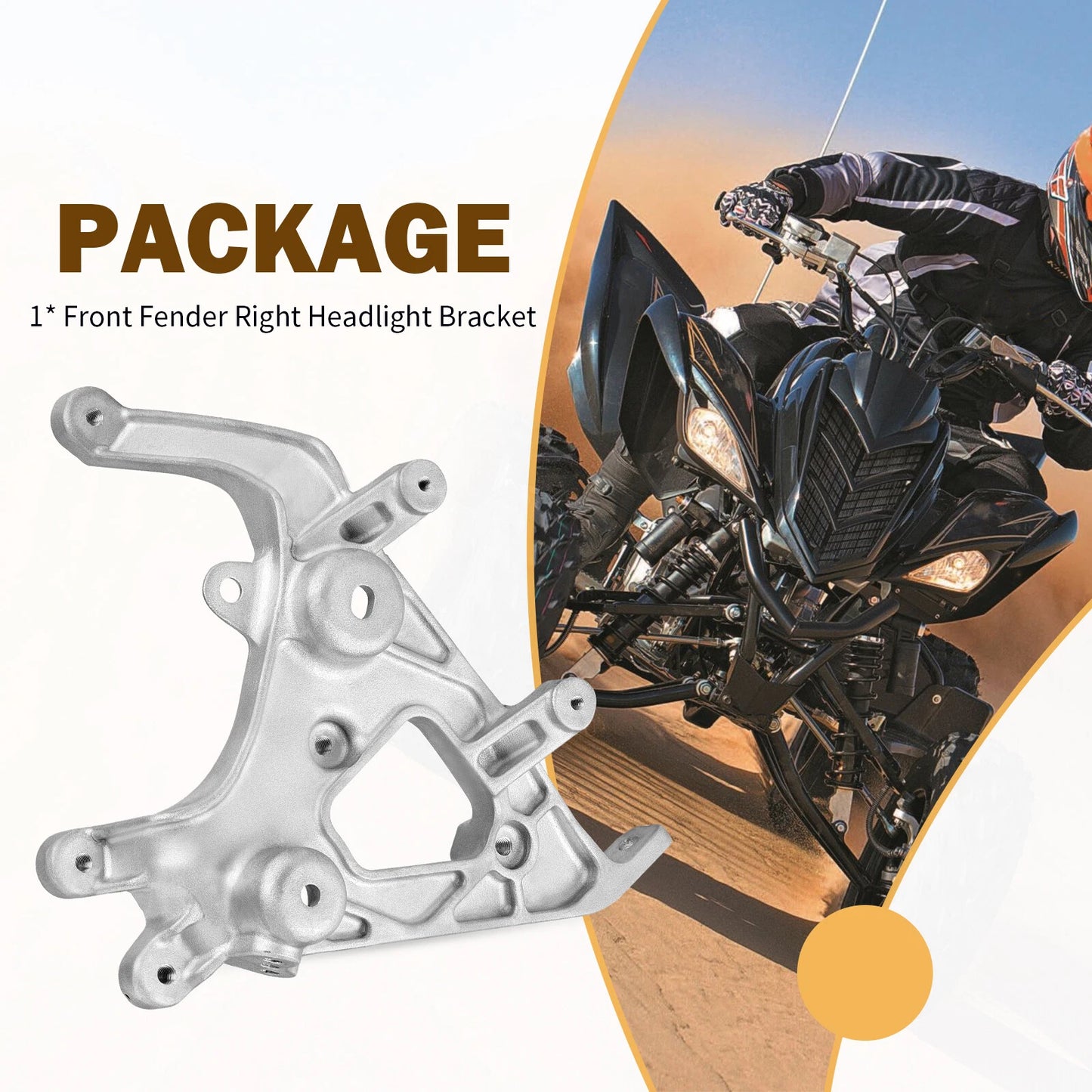 Front Fender Right Headlight Bracket for Yamaha Raptor 700 YFM700 (2006-2012)