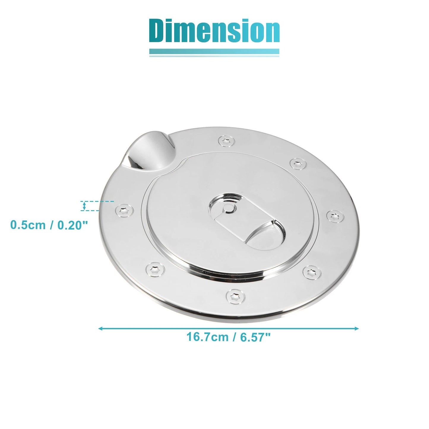 Chrome Plated Fuel Tank Filler Cap Cover Decoration for Dodge Ram 1500