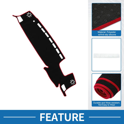 Dash Cover Mat HUD Black Red for Toyota Highlander (2021–2024)
