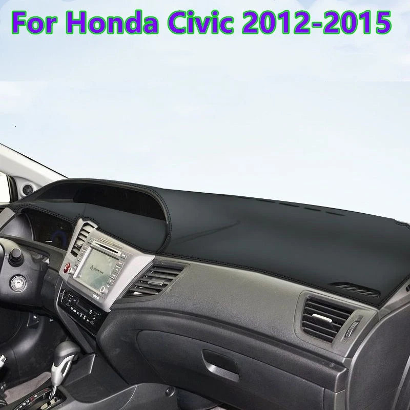 Leather Dashboard Cover Pad Mat for Honda Civic (2012–2015)