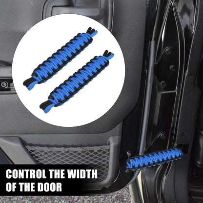 Nylon Door Limiting Check Straps for Wrangler TJ JL (1987-2021) Black Blue