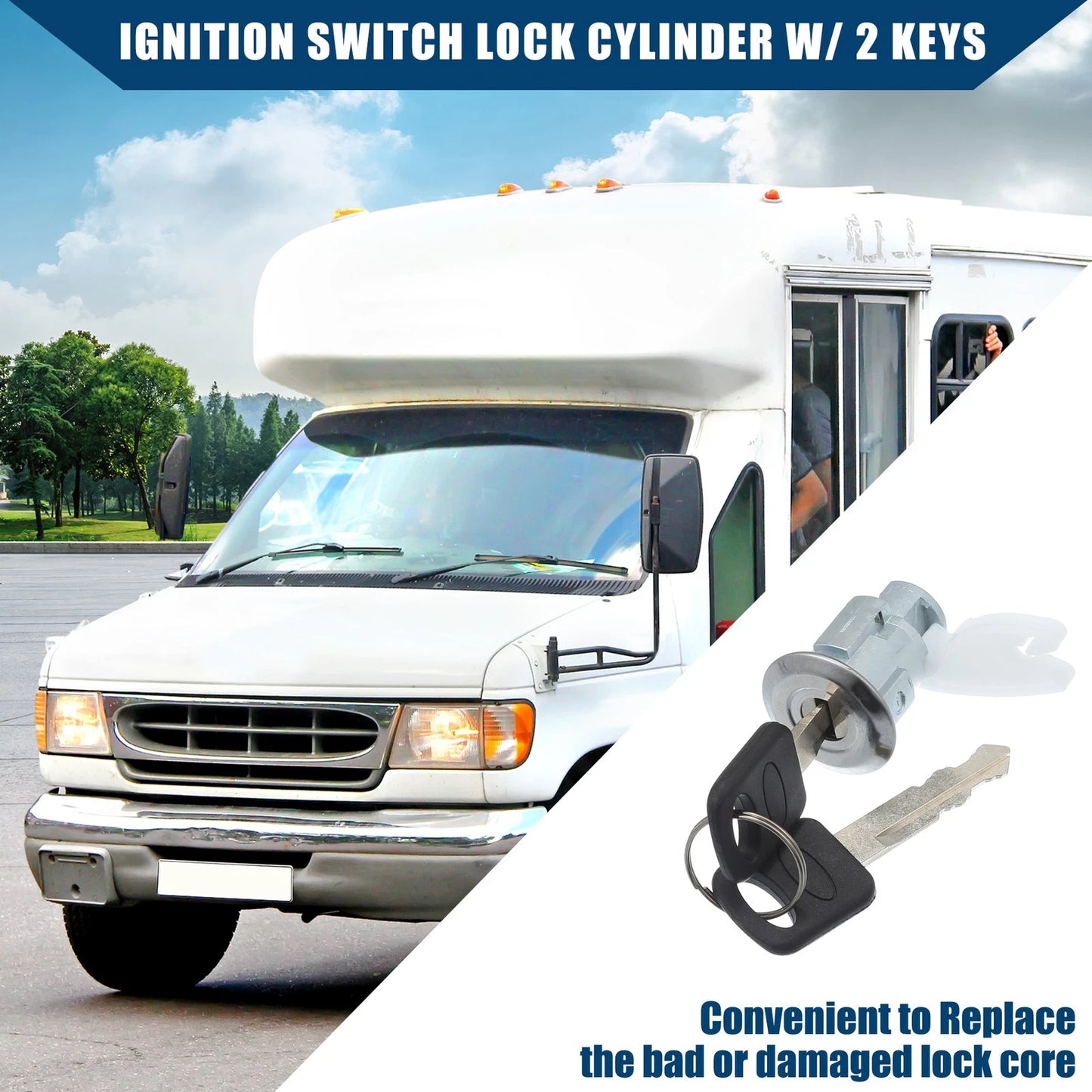 Ignition Switch Starter Set with Keys for Ford E-150 Econoline (1992-1996)