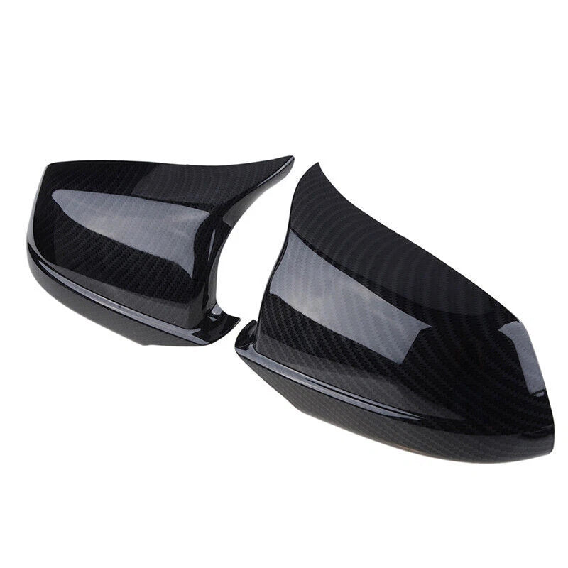 2 x Carbon Fiber Style Mirror Cover Caps for BMW F10/F18 Sedan/F11 Touring (2010-2013)