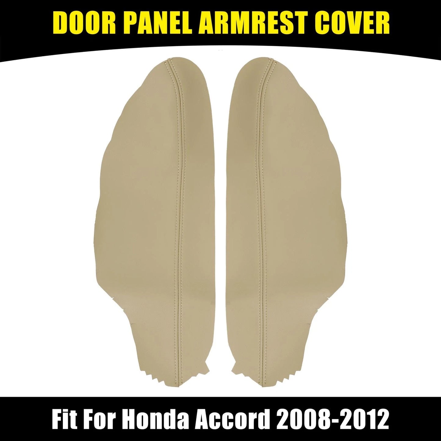 Beige Microfiber Leather Door Panel Armrest Covers for Honda Accord (08-12)