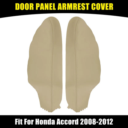 Beige Microfiber Leather Door Panel Armrest Covers for Honda Accord (08-12)