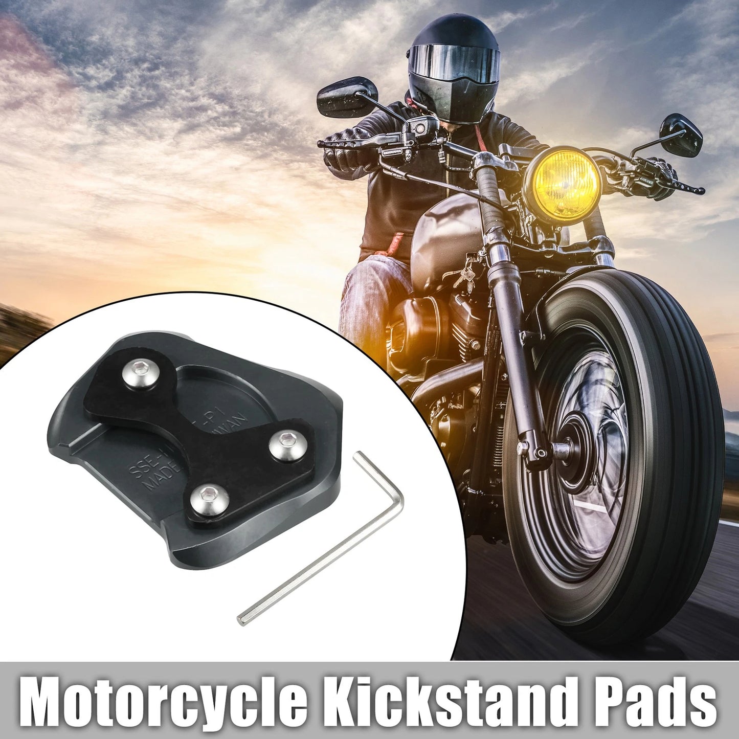 1 Set Kickstand Pad Aluminum Alloy Titanium Tone for HONDA CB200X
