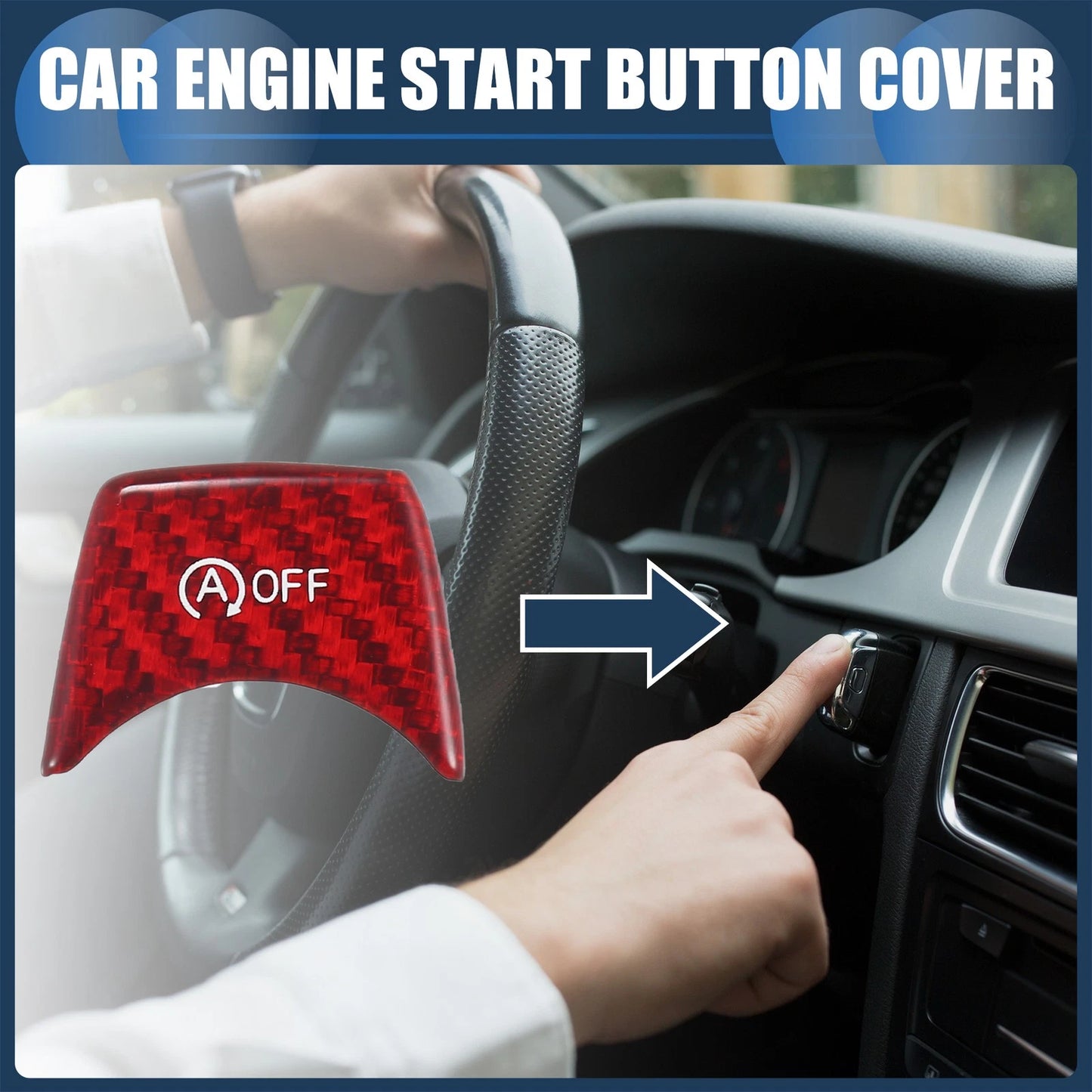Engine Start Stop Button Cover for BMW - Red Ignition Starter Switch