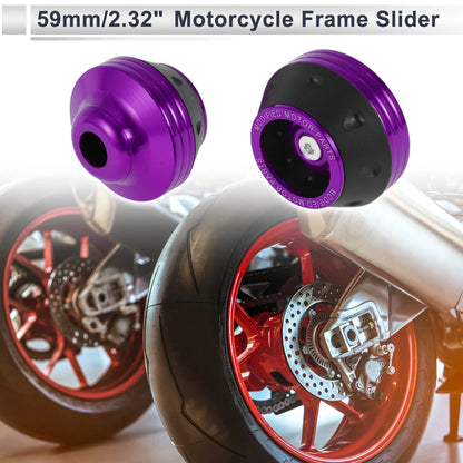 2 x 15mm Aluminum Alloy Plastic Motorcycle Slider Frame Purple for Make Model