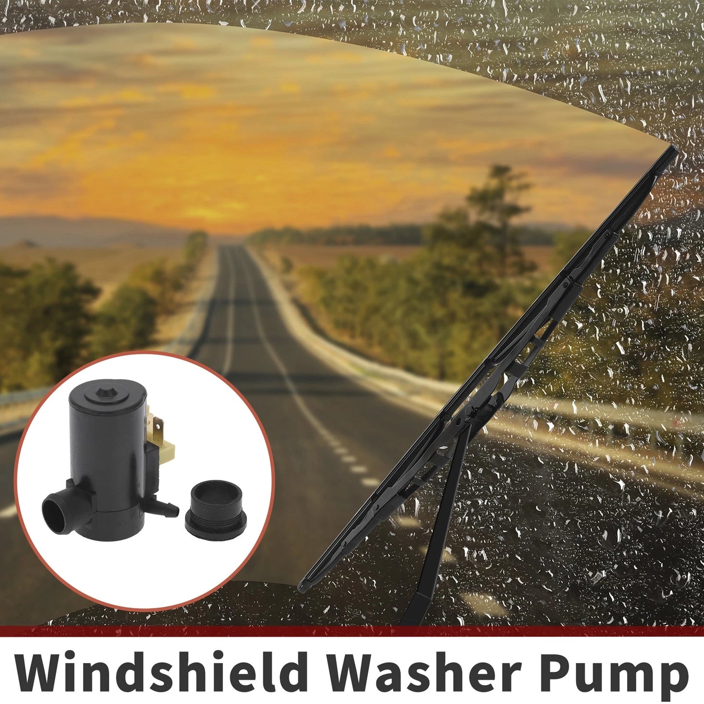 Windshield Washer Pump w/ Grommet for Ford (No.1S7117K624DB)